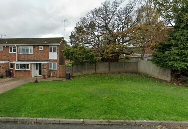 Land to the side of 19 Gayhurst Close, Caversham, which could have a three bedroom home built on it. Picture: LDRS/ Google Maps