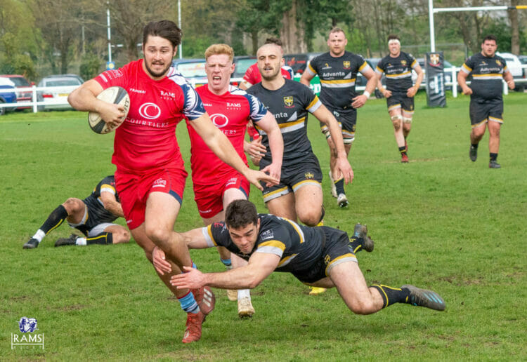 Axel Kalling-Smith on his way to scoring Rams' first try