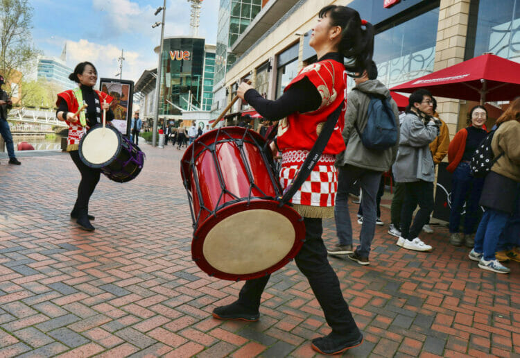 Reading Today 22nd April 2023; Official opening Marugame Udon at the Oracle Riverside; Taiko drumming