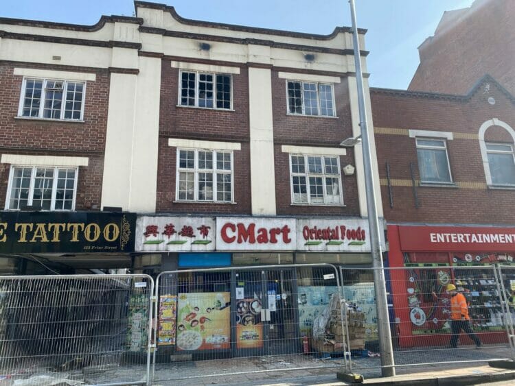 Cmart store after fire crews have finished tackling the blaze