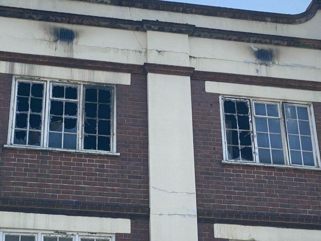 Burnt out windows