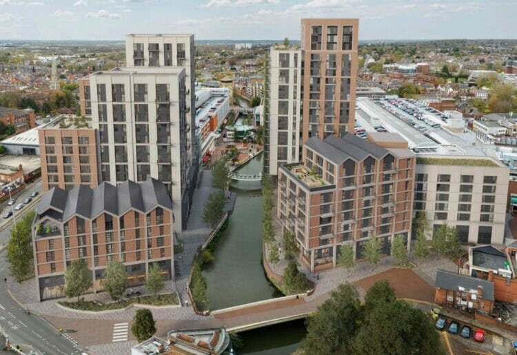 A CGI of the new buildings proposed at The Oracle in Reading town centre. Picture: The Oracle Limited Partnership / Turley