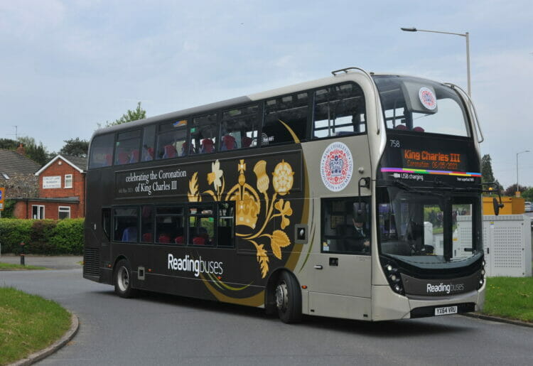 The new Reading Buses coronation-themed bus will be used on routes as and when needed