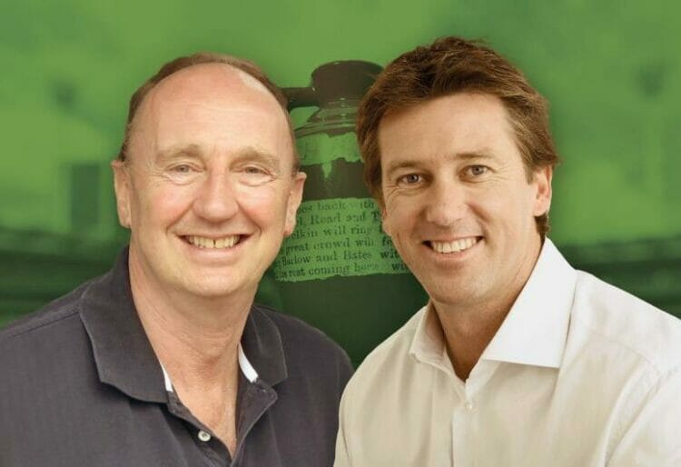 Test Match Special Live: The Ashes saw Jonathan Agnew (left) and Glenn McGrath (right) sit down for an evening of stories and insight. Picture: The Hexagon