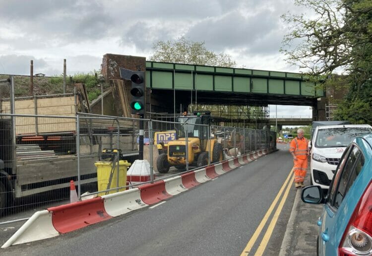 Both lanes should be open for vehicles once the scaffolding is removed. Picture: Emma Merchant