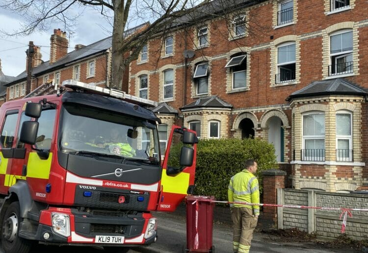 Fire crews attending a house fire in Erleigh Road Picture: Phil Creighton