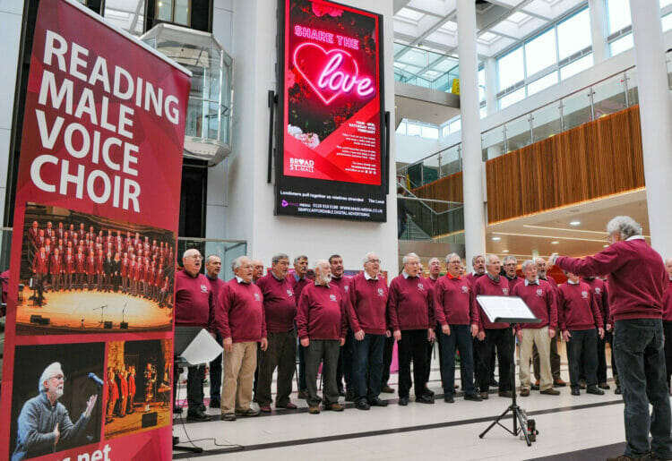 The Valentine Event in the Broad St. Mall on Saturday.

The Reading Male Voice Choir perform.