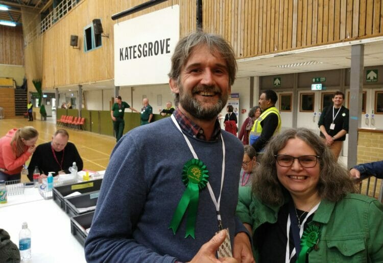 Green Councillor Doug Cresswell who was recently re-elected with his ward colleague Green Councillor Louise Keane. They are both Katesgrove Ward Picture: Reading Green Party