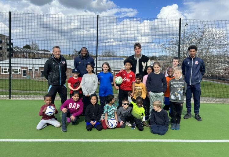 Reading midfielder Cesare Casadei dropped in to Ranikhet Academy during the Easter holidays. Picture: Select Car Leasing