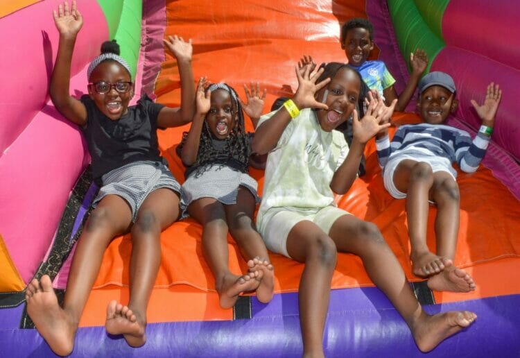 The fun day included plenty of activities for the children to enjoy, particularly the inflatables. Picture: Steve Smyth