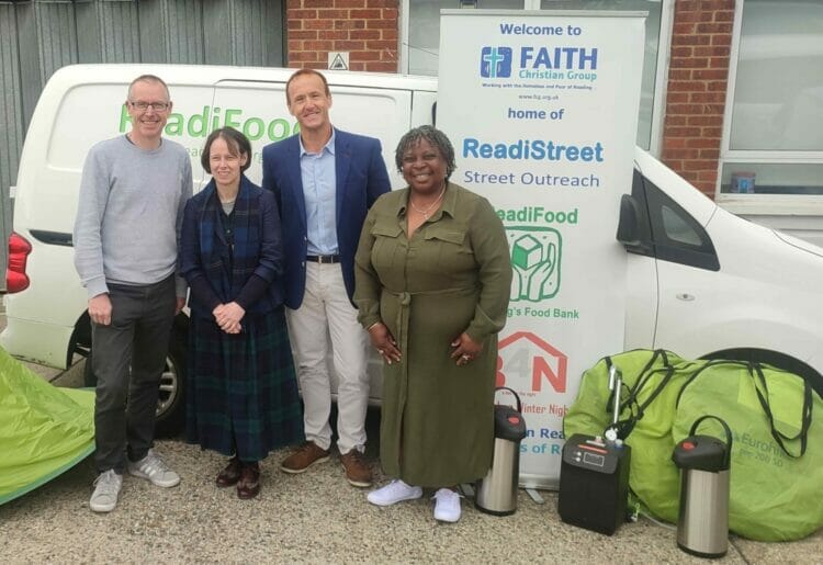 The John Sykes Foundation presented a cost of living grant to Faith Christian Group, which runs the town's foodbank and also a street food service for the town's homeless Picture: The John Sykes Foundation