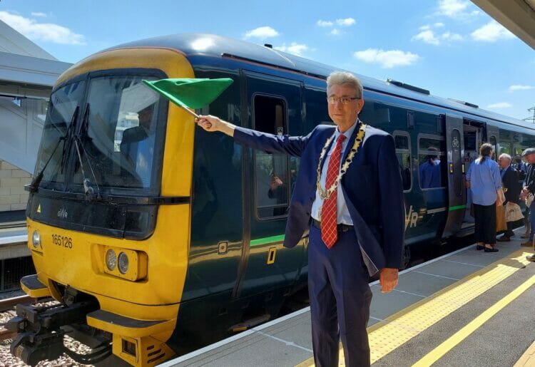 Cllr Tony Page unveiled the new station in green park as his first official engagement as the mayor of Reading. Picture: Reading Borough Council