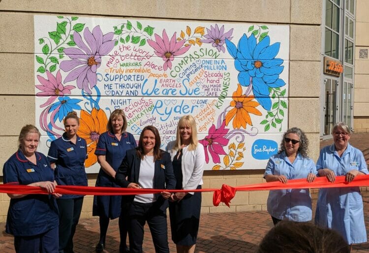 Nurses and team members from Sue Ryder were on hand to unveil the artwork at the ribbon cutting ceremony on Wednesday, May 24. Picture: Jake Clothier