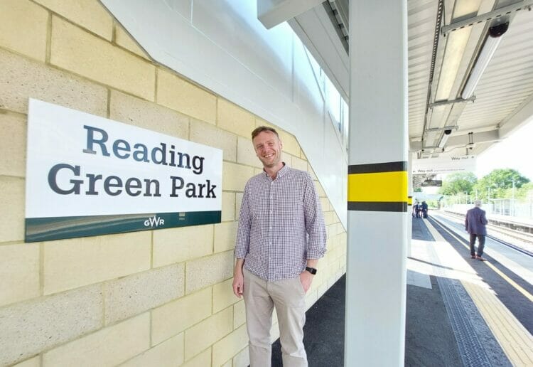 Cllr Jason Brock at the launch of Reading Green Park station on Thursday, May 25 Picture: Jason Brock