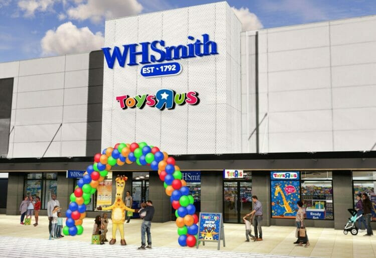 Toys"R"Us shop-in-shops to open in 9 WHSmith High Street stores including York as exterior rendering showcases.