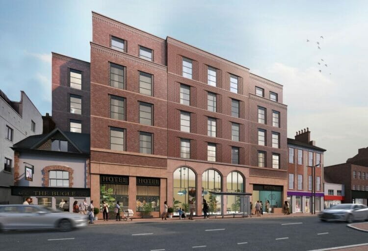 A CGI showing the planned QVS2 hotel on Friar Street Picture: falconer chester hall