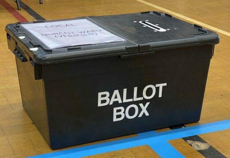 A ballot box from the 2022 local elections Picture: Phil Creighton