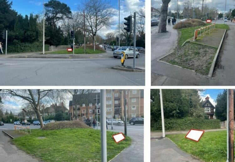 The proposed site for the University of Reading's infomration board Picture: LDRS