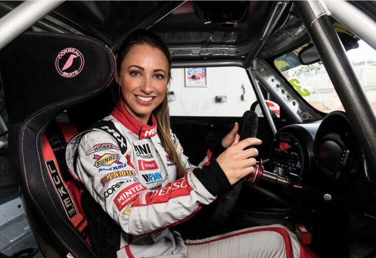 Racing Driver Rebecca Jackson fielded questions from attendees about her profession. Picture: Courtesy of the Berkshire Motor Show