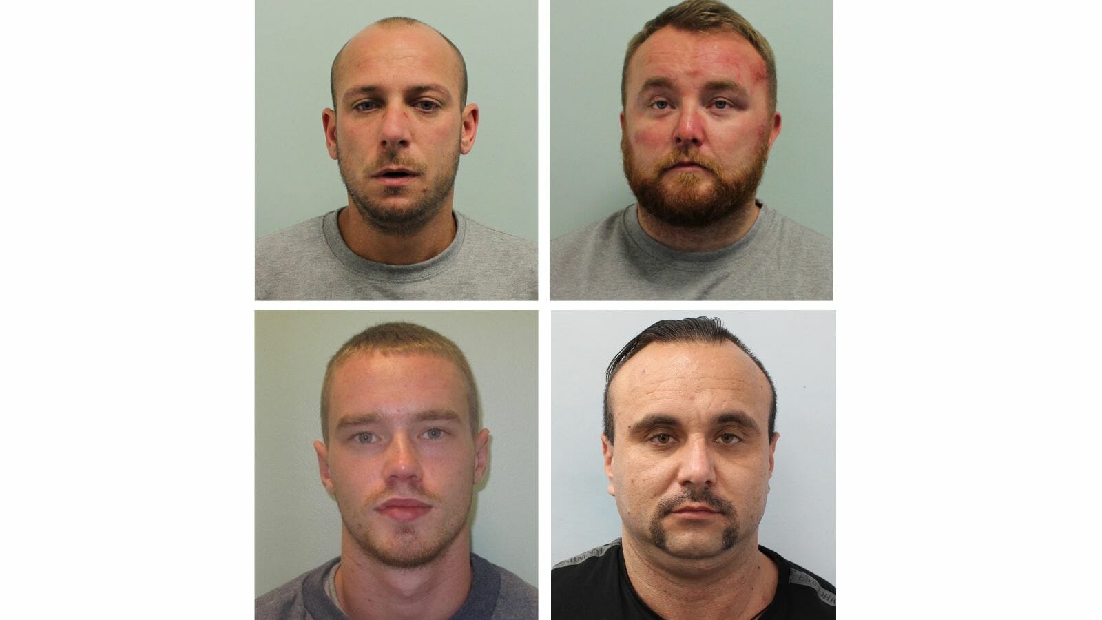 Clockwise from left: Darren Eastaugh, William Connors, Sebastian Gnyp, and Anthony Rodwell. The quartet have been jailed for their roles in a series of ram raid thefts across the home counties Pictures: Met Police
