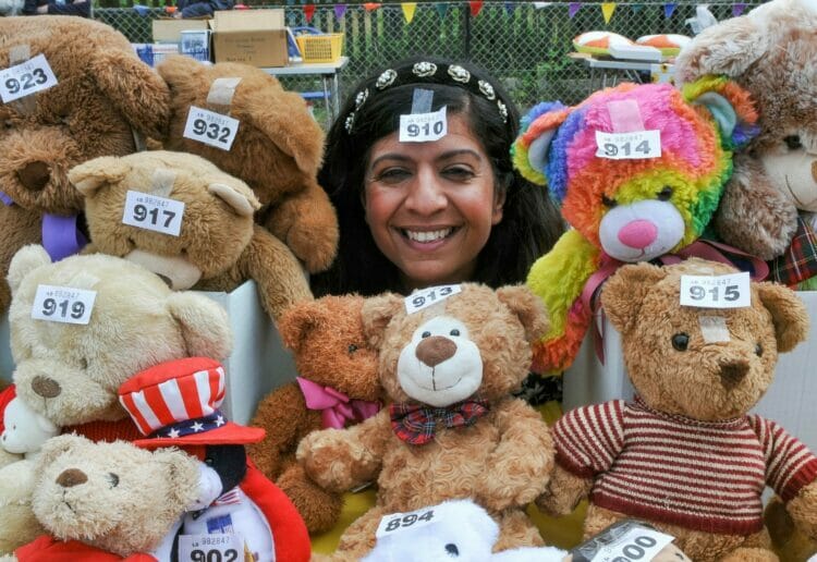 One lucky raffle winner could get more than they bargained for as special guest Sangeeta Bhabra hides among the soft toys. Picture: Steve Smyth