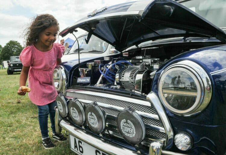 Reading's Next Top Mechanic? Amelia Murphy (4) taking a look at the engine. Picture: Steve Smyth