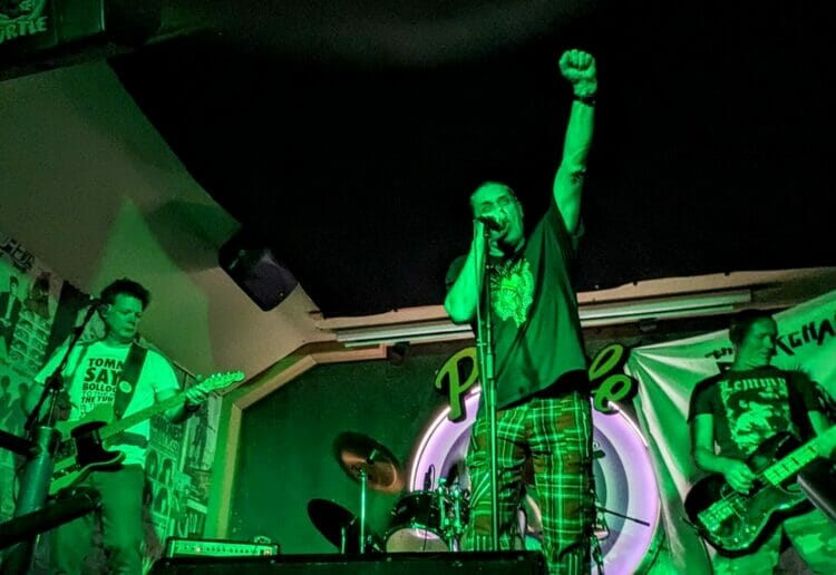 The Deckchairs brought their irreverent style of happy punk to the venue 33 years after they first performed there. Picture: Jake Clothier