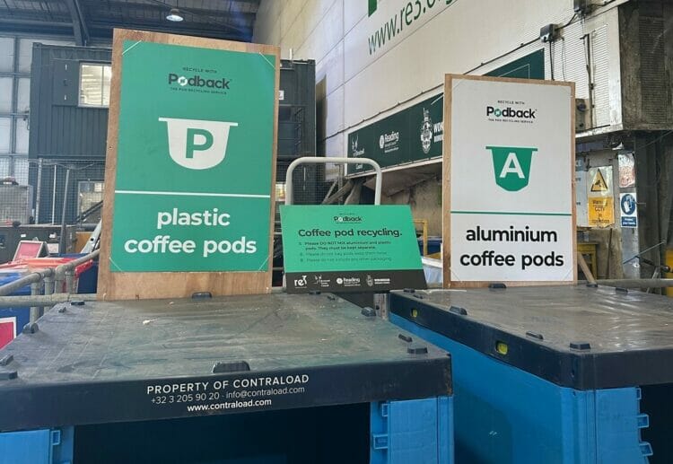The new Podbck coffee recycling service at re3 in Reading and Bracknell