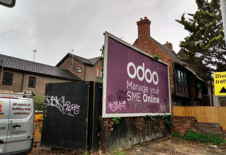 An advertising board in Southampton Street, Reading, the site of a refused plan to build seven apartments Picture: Local democracy reporting service