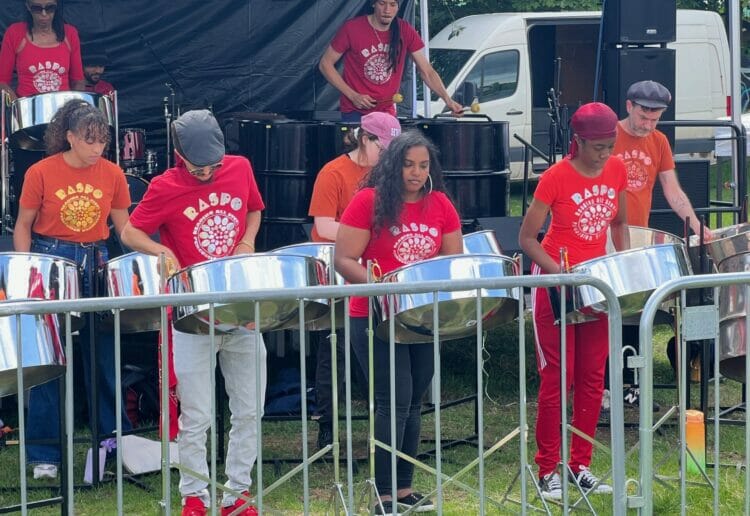 Steel pan drums set the tone early on. Picture: Ji-Min Lee