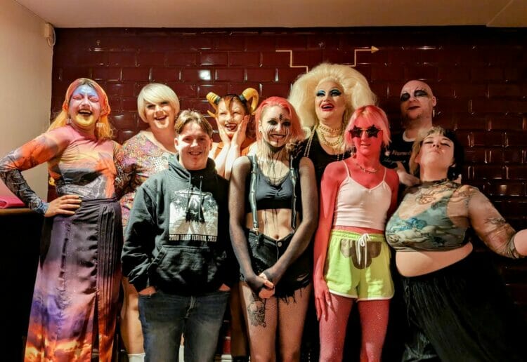 One Big family: (from left) Host Big Jay, Viola Tucks, Tarquinius Maximus, Pump King, Crash, Grace Anatomy, Incantation, Mistress Lezmerelda, and Toni Baloney. Picture: Jake Clothier
