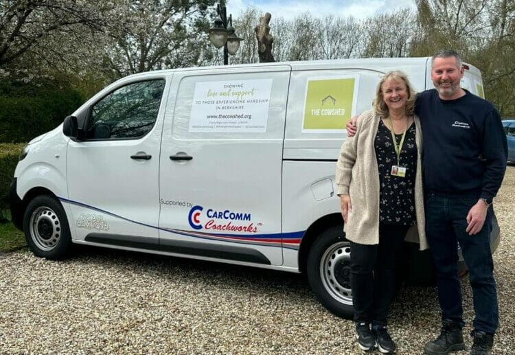 The Cowshed in Hurst has received a donation of a new van from Jason Mole, who owns CarComm Coachworks Picture: The Cowshed
