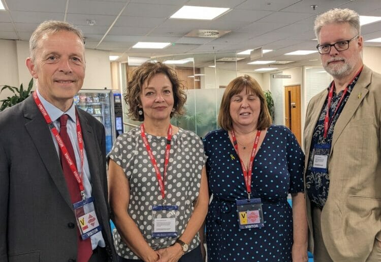 Matt Rodda, Professor Julia Waters (Ruth Perry?s Sister), Lisa Telling (Chair of Reading Primary Heads), and Edmund Barnett-Ward (Parent of child at Caversham Primary) met with education secretary Gillian Keegan