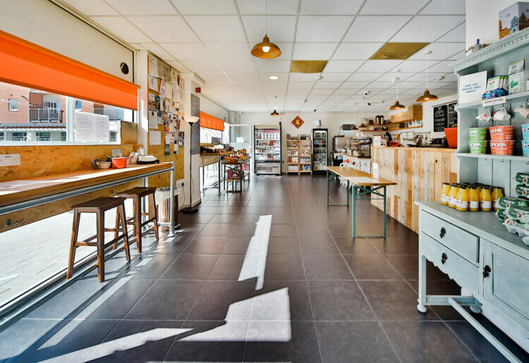 Fidget and Bob, independent cafe and bar, Kennet Island in Reading