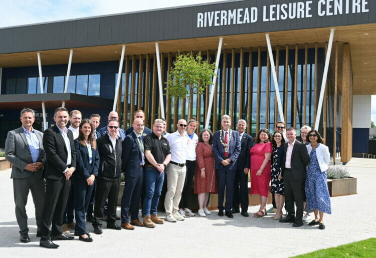 OPEN: Dignitaries and guests attended the official opening of the new Rivermead Leisure Centre on Tuesday morning. Picture: Chris Forsey
