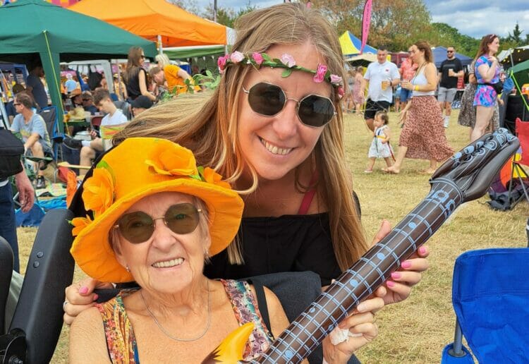 Panda Phelan with her mum, who has died of Motor Neurone Disease. She has been nominated for a Pride of Reading Award for her fundraising