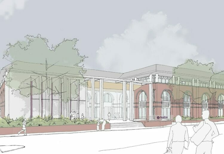 Proposals would see Reading Central Library moved to join the civic offices on Bridge Street. Picture: Artist's sketch, courtesy of Reading Borough Council