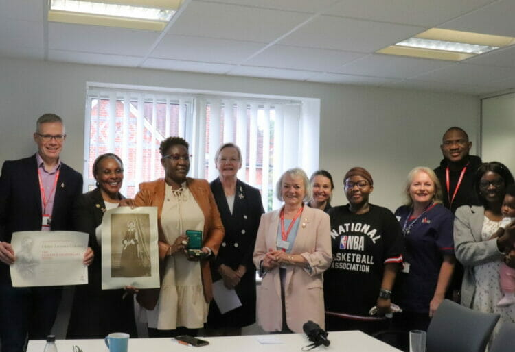 Senior staff nurse Chinwe Lawrence-Uchenna, third from left, was awarded the Florence Nightingale medal bry the Red Cross, the most prestigious accolade in the profession. Picture: Courtesy of the Royal Berkshire NHS Foundation Trust