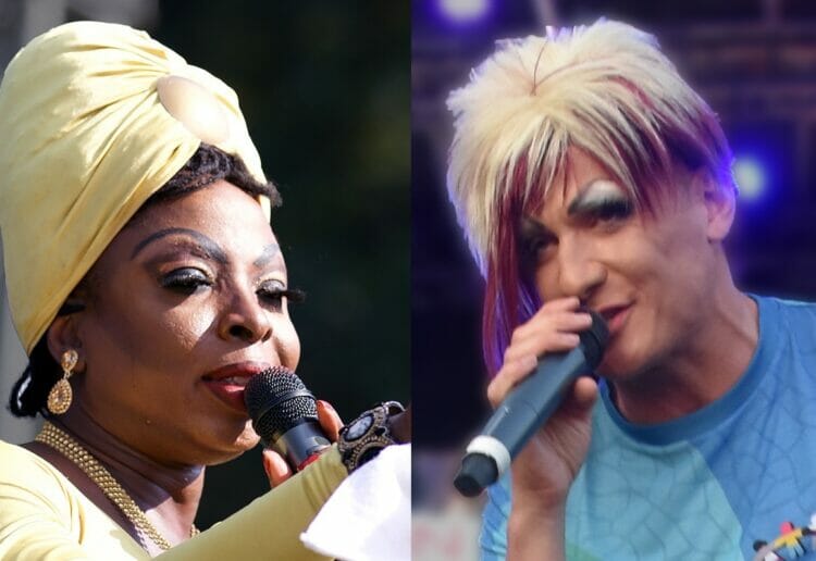 Reading Pride has announced that Son of a Tutu and Wilma Fingadoo are among those returning to host the Sue Stevens Main Stage at this year's event. Pictures: Kerry Kleis/Pride Pics, courtesy of Reading Pride.