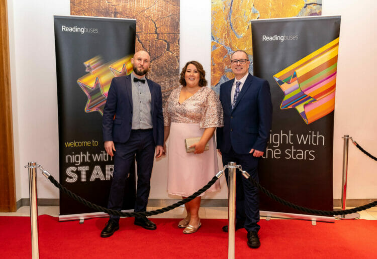 Gemma with Richard Moxom, Operations Support Manager (left) and Graham Atkins, Scheduler (right).