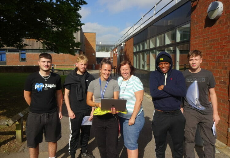 Students collecting their results at Denefield School. Pictures: Denefield School