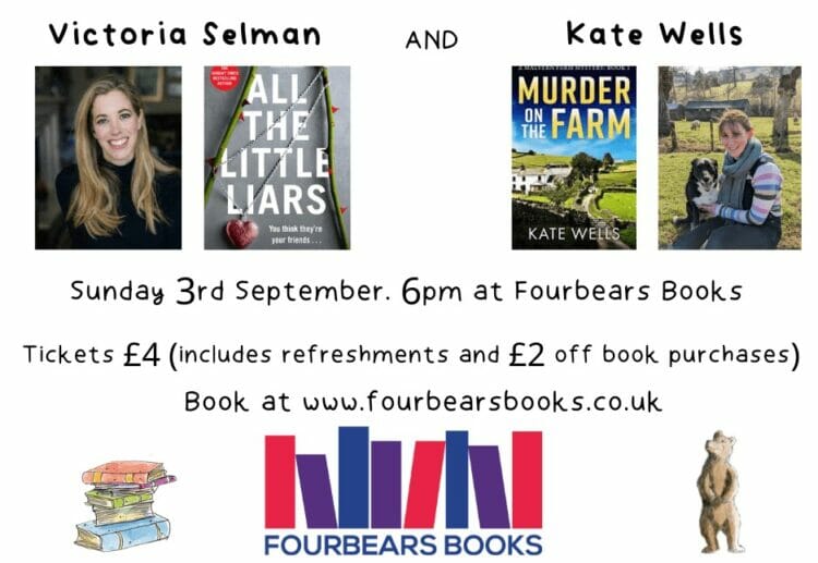 Victoria Selman and Kate Wells will be in conversation at Fourbears Books on September 3