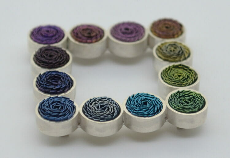 The Jewellery Winner was revealed as Ayat Dhayi for a coloured orb brooch, pictured.