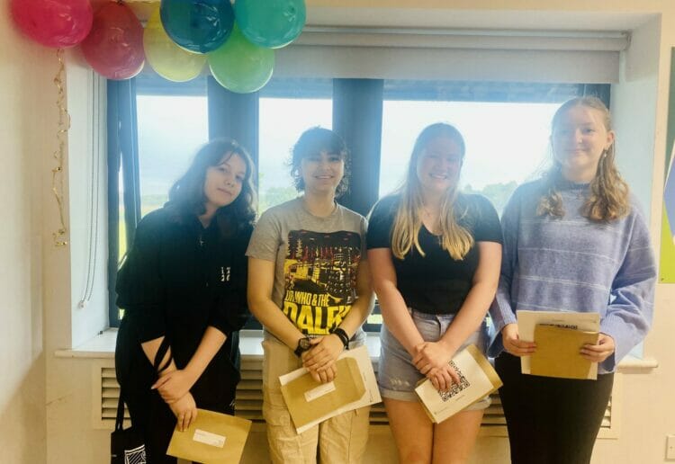 Raya B, Lauren C, Shannon G, and Megan H are all set to stay on at Theale Green School's Sixth Form. Picture: Courtesy of Theale Green School