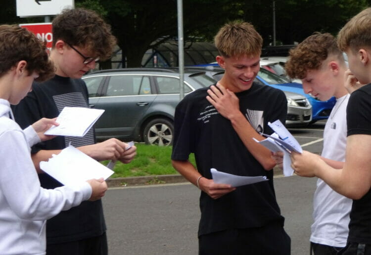 Students at Denefield collecting their results on Thursday, August 24. Picture: Courtesy of Denefield School