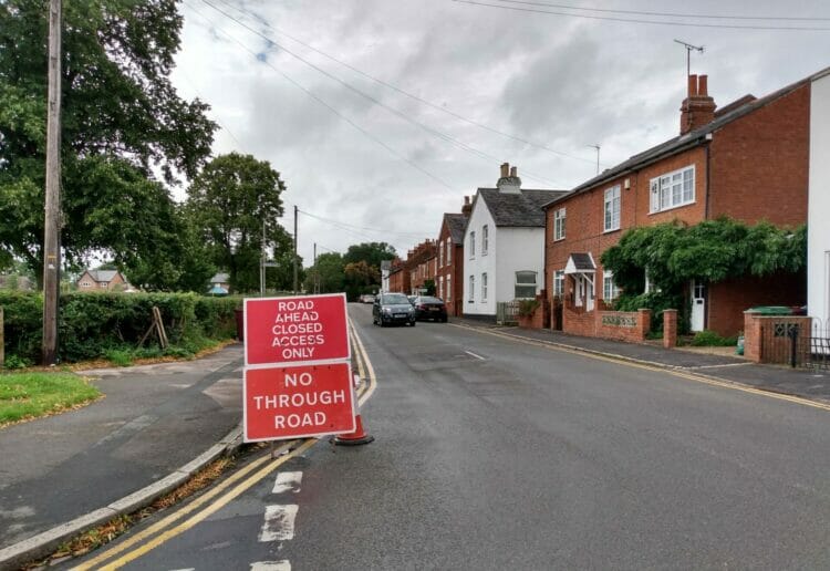 Closure signs for a road closure further up in Kidmore End Road that was initiated by South Oxfordshire District Council. Picture: Local Democracy Reporting Service
