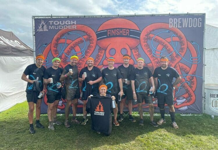 The team from Vistry Thames Valley after completing the Tough Mudder challenge