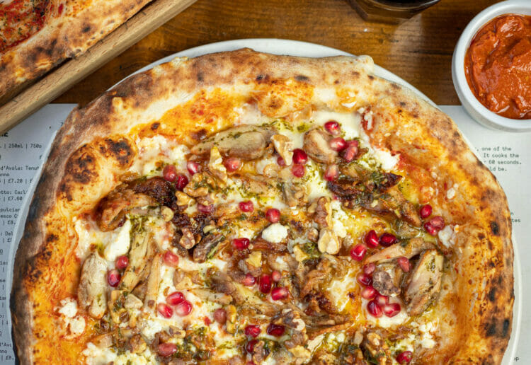 The chicken shawarma pizza, winner of Frano Manco's 2022 sourdough September contest. The firm is now looking for a new winner, which will go on sale in its restaurants in March next year