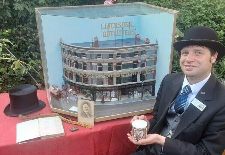 Thomas Macey with a model of the famous Jackson's store. He is a former employee and now a historian for the much-loved Reading institution Pictures: Thomas Macey