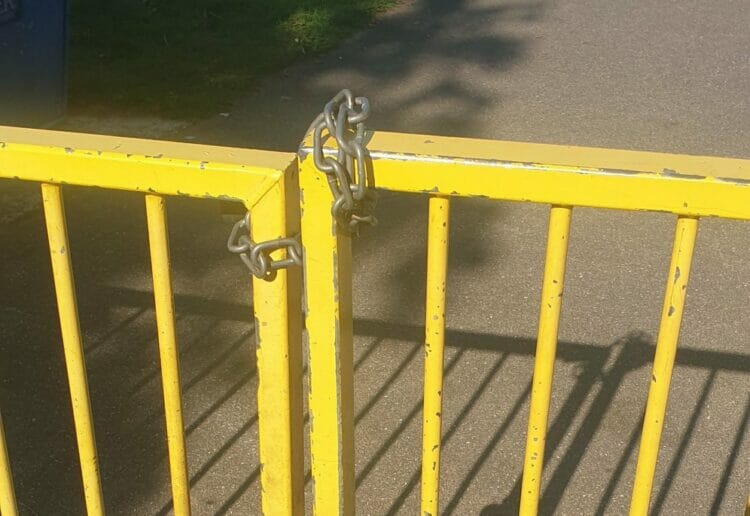 Christchurch Meadows Paddling Pool was locked up according to schedule rather than being kept open for an additional week Picture: Cllr David McElroy